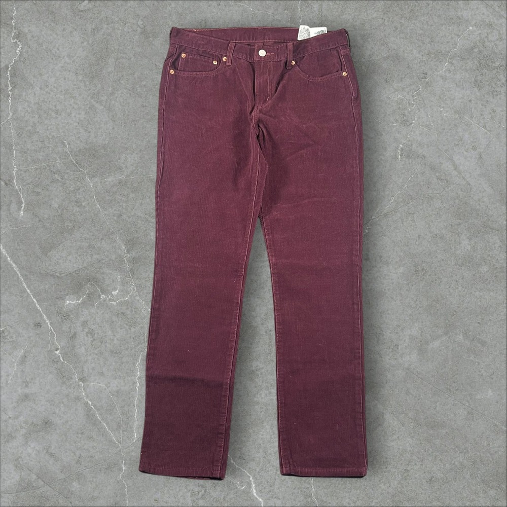 Levi Strauss & Co Corduroy Pants Mens 32x30 Burgundy Straight Leg Fine Wale B163